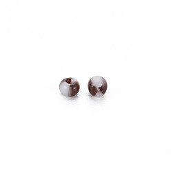 Saddle Brown 12/0 Two Tone Opaque Glass Seed Beads, Opaque Colours Seep, Round Hole, Column, Saddle Brown, 2~2.5x1.5~2mm, Hole: 0.7mm, about 450g/Pound