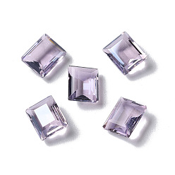 Lila Cabujones de diamantes de imitación de vidrio transparente, facetados, Rectángulo, señaló hacia atrás, lila, 10x8x4.5 mm