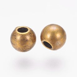 Bronze Antique Ccb perles en plastique, ronde, bronze antique, 4mm, Trou: 1mm