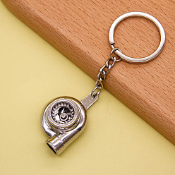 Platinum Alloy Pendant Keychain, with Key Ring, Turbocharger, Platinum, 1cm