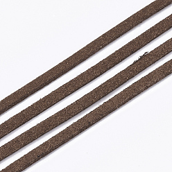 Saddle Brown Faux Suede Cord, Faux Suede Lace, Saddle Brown, 2.5~2.8x1.5mm, about 1.09 yards(1m)/strand