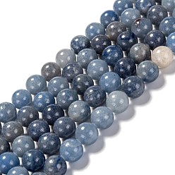 Aventurine Bleue Naturelles bleu perles aventurine brins, ronde, 6mm, Trou: 0.8mm, Environ 65 pcs/chapelet, 15.1 pouce