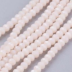PapayaWhip Imitation Jade Glass Beads Strands, Faceted, Rondelle, PapayaWhip, 3x2mm, Hole: 0.5mm, about 160~165pcs/strand, 15.35 inch~15.75 inch(39~40cm)