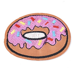 Light Salmon Computerized Embroidery Cloth Iron On Patches, Costume Accessories, Appliques, Donut, Light Salmon, 49x64.5x1mm