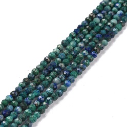 Chrysocolla and Lapis Lazuli Natural Chrysocolla & Lapis Lazuli Beads Strands, Faceted, Round, 2mm, Hole: 0.6mm, about 190pcs/strand, 15.24''(38.7~39.4cm)