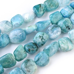Hemimorphite Natural Hemimorphite Beads Strands, Dyed, Tumbled Stone, Nuggets, 12~24x12~14x7~12mm, Hole: 1mm, about 29pcs/strand, 15.9~16.1 inch(40.5~41cm)
