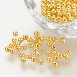 Doré  Des perles en acier inoxydable, perles non percées / sans trou, ronde, or, 3.0mm, environ9000 pcs / 1000 g