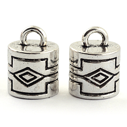 Antique Silver Tibetan Style Alloy Cord Ends, End Caps, Cadmium Free & Lead Free, Antique Silver, 22x17mm, Hole: 4.5mm, about 160pcs/1000g, Inner Diameter: 14.5mm