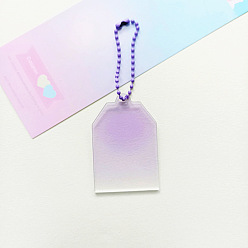Medium Purple Gradual Acrylic DIY Disc Pendant Keychain Blanks, with Ball Chains, Polygon, Medium Purple, 4cm