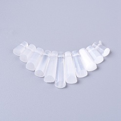 White Natural Calcite Pendant Sets, Graduated Fan Pendants, Focal Beads, Trapezoid, White, 15.5~38.5x8.5~10x5~7mm, Hole: 1mm, 11pcs/set