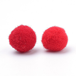 Roja Artesanía diy, pelota de pom pom de poliéster, rondo, rojo, 14~15 mm