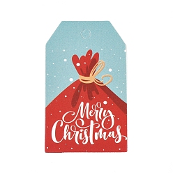 Разноцветный Бумажные подарочные бирки, хэндж теги, для декоративно-прикладного искусства, на Рождество, Со словом веселого рождества, красочный, 50x30x0.3 мм, отверстие : 5 мм