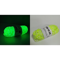 Green Yellow Luminous Two Tone Polyester Yarns, Glow in the Dark Yarn, for Weaving, Knitting & Crochet, Green Yellow, 2mm, about 53m/skein