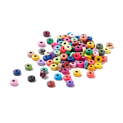 Mixed Color Alloy Enamel Beads, Heishi Beads, Disc/Flat Round, Mixed Color, 5x2~2.5mm, Hole: 1~1.5mm