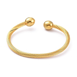 Oro 304 de acero inoxidable de los brazaletes de puño, brazaletes de par,  torcedura, dorado, 2-1/4 pulgada (5.7 cm)