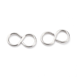 Stainless Steel Color 304 Stainless Steel Hook Clasps, 8 Shape, Stainless Steel Color, 10x5x1mm