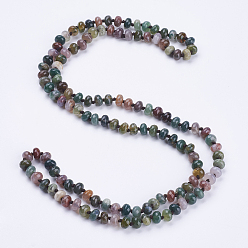 Indian Agate Natural Indian Agate Beaded Multi-use Necklaces/Wrap Bracelets, Three-Four Loops Bracelets, Faceted, Abacus, 37.4 inch(95cm)
