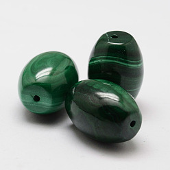 Malaquita Barril perlas de malaquita naturales, 14x10 mm, agujero: 1 mm