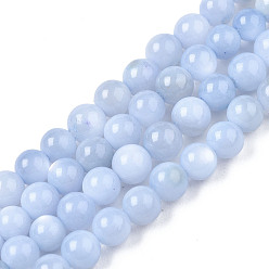 Bleu Bleuet Eau douce naturelle de coquillage perles brins, teint, ronde, bleuet, 2.5mm, Trou: 0.5mm, Environ 122~136 pcs/chapelet, 14.57 pouces~15.63 pouces (37cm~39.7cm)