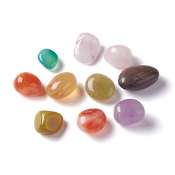 Многоцветный Агат Натуральные многоцветные агатовые бусы, упавший камень, драгоценные камни наполнителя вазы, нет отверстий / незавершенного, самородки, окрашенные, 12~25x8~15x7~15 мм