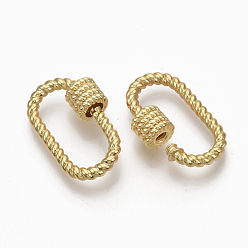 Golden Brass Screw Carabiner Lock Charms, for Necklaces Making, Oval, Golden, 27.5x16.5x3mm, Screw: 8.5x7.5mm