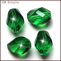 Green Imitation Austrian Crystal Beads, Grade AAA, Faceted, Bicone, Green, 8x10.5mm, Hole: 0.9~1mm