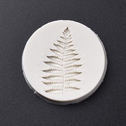 Antique White Food Grade Silicone Molds, Fondant Molds, For DIY Cake Decoration, Chocolate, Candy, UV Resin & Epoxy Resin Jewelry Making, Fern Leaf, Antique White, Leaf: 50x32mm