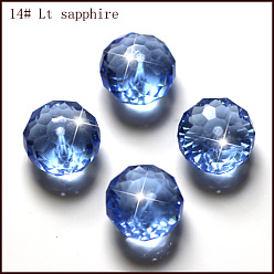 Bleu Bleuet Imitations de perles de cristal autrichien, grade de aaa, facette, rondelle, bleuet, 4x3mm, Trou: 0.7~0.9mm