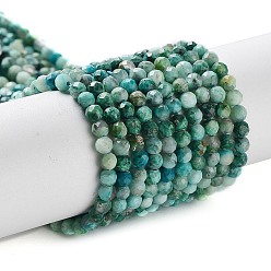 Chrysocolla Natural Chrysocolla Beads Strands, Faceted, Round, 3mm, Hole: 0.6mm, about 139pcs/strand, 14.96 inch(38cm)