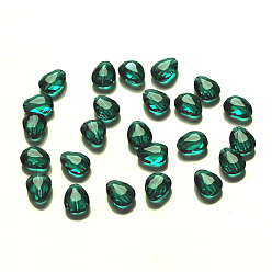 чирок Имитация Австрийские кристаллические шарики, класс AAA, граненые, слеза, зелено-синие, 8x6x3.5 мм, отверстие : 0.7~0.9 мм