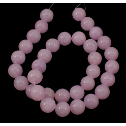 Rose Nacré Perles de jade jaune naturels, teint, ronde, perle rose, 4mm, Trou: 1mm
