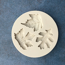 Antique White Autumn Theme Food Grade Silicone Vein Molds, Fondant Molds, For DIY Cake Decoration, Chocolate, Candy, UV Resin & Epoxy Resin Jewelry Making, Maple Leaf, Antique White, 92mm, Leaf: 40~45mm Inner Measure