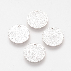 Real Platinum Plated Brass Charms, Nickel Free, Real Platinum Plated, Flat Round, 12x1mm, Hole: 1mm