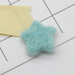 Turquoise Pálido Adornos de fieltro de lana, accesorios para el cabello para niños, estrella, turquesa pálido, 35 mm