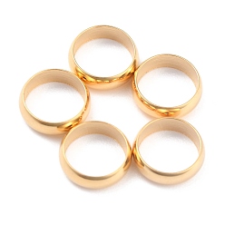 Real 24K Gold Plated Rack Plating Brass Spacer Beads, Long-Lasting Plated, Flat Round, Real 24K Gold Plated, 8x2.5mm, Hole: 7mm