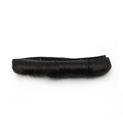 Negro Pelo corto de la peluca de la muñeca del peinado del flequillo corto de la fibra de alta temperatura, para diy girl bjd makings accesorios, negro, 1.97 pulgada (5 cm)