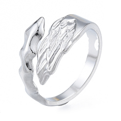 Color de Acero Inoxidable 304 anillos de puño de hoja de acero inoxidable, anillos abiertos para mujeres niñas, color acero inoxidable, tamaño de EE. UU. 6 (16.9 mm)