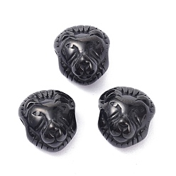 Electrophoresis Black 304 Stainless Steel Beads, Lion Head, Electrophoresis Black, 12x10.5x8mm, Hole: 2.7mm