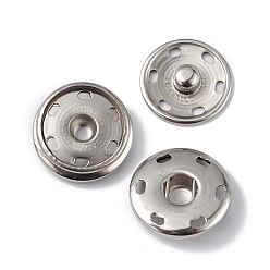 Stainless Steel Color 202 Stainless Steel Snap Buttons, Garment Buttons, Sewing Accessories, Stainless Steel Color, 19x6mm