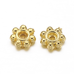 Golden CCB Plastic Bead Spacers, Flower, Golden, 4x1mm, Hole: 1mm