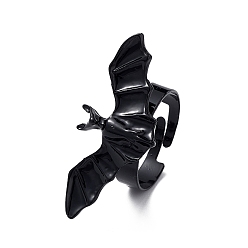 Electrophoresis Black Anillo ajustable de murciélago de aleación con temática de halloween para mujer, electroforesis negro, tamaño de EE. UU. 8 1/2 (18.5 mm)