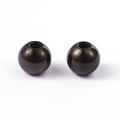 Electrophoresis Black Round 304 Stainless Steel Spacer Beads, Electrophoresis Black, 5mm, Hole: 1.5mm