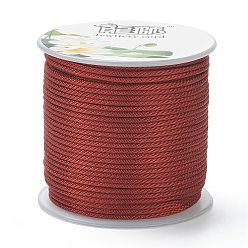 FireBrick Polyester Braided Cords, for Jewelry Making Beading Crafting, FireBrick, 1.5mm, about 21.87 yards(20m)/roll