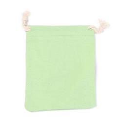 Light Green Polycotton Canvas Packing Pouches, Reusable Muslin Bag Natural Cotton Bags with Drawstring Produce Bags Bulk Gift Bag Jewelry Pouch for Party Wedding Home Storage, Light Green, 12x9cm