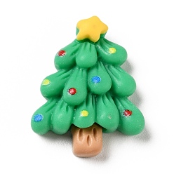 Verdemar Medio Cabuchones de resina opacos, árbol de Navidad, verde mar medio, 24.5x19x6 mm