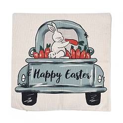 Coche Fundas de almohada de lino con tema de Pascua, fundas de colchón, para sofá cama, plaza, coche, 445x445x5 mm