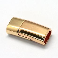 Light Gold Fermoirs magnétiques en alliage avec extrémités collées, rectangle, or et de lumière, 26x12.5x7mm, demi-trou: 5x9 mm