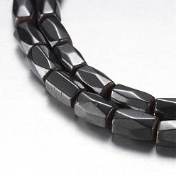 Original Color Magnetic Synthetic Hematite Bead Strands, Grade A, Faceted, Column, Original Color, 8x5mm, Hole: 1mm, about 50pcs/strand, 15.7 inch(40cm)