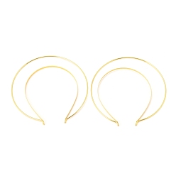 Golden Iron Hair Band Findings, Double-ring, for Lolita, Crown Accessories, Golden, 180x175x4.5mm, Inner Diameter: 150x118mm
