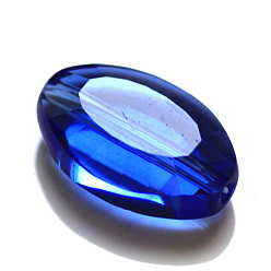 Blue Imitation Austrian Crystal Beads, Grade AAA, Faceted, Oval, Blue, 13x10x5mm, Hole: 0.9~1mm
